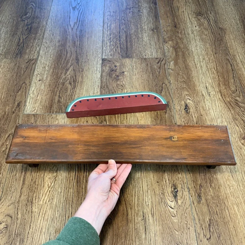 VTG Country Wood Wall Shelf Heart Cutout Watermelon Decor Farmhouse 20